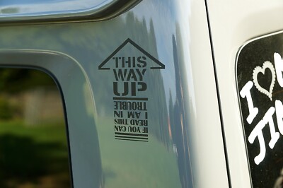 Sticker This way up 4x4 fun Offroad fits for Jimny Defender Navara Patrol truck