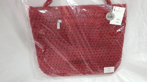 NEU The Sak 8338 Tom Rubin rot gehäkelt Design Schulter Handtasche ca. 32 x - Bild 2 von 8