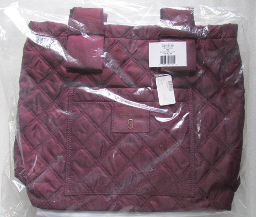Marc Jacobs Bag Diamond Quilted Nylon Large Knot Tote Plum New $225 - Picture 8 of 10
