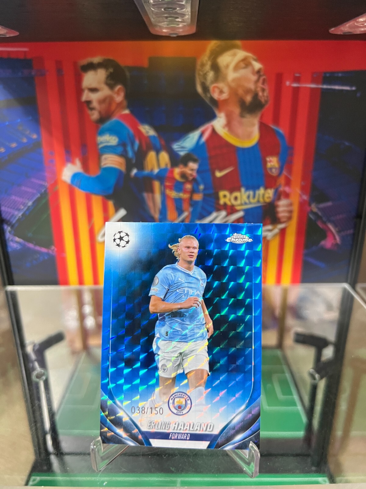 2023-24 Topps Chrome UEFA Erling Haaland #39 Blue Geometric /150