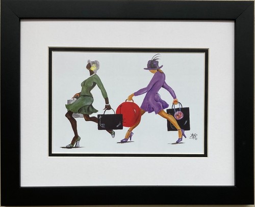 Annie Lee "Power Shopping" Custom FRAMED Black Art BLM - 第 1/3 張圖片