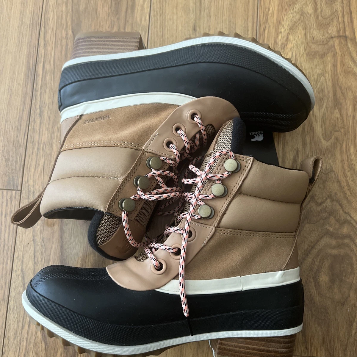 Sorel Women s Slimpack III Hiker Duck Boot Tawny Buff Black Size
