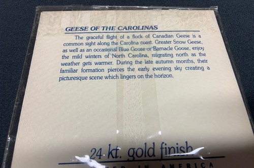 Myrtle Beach South Carolina SC Ornament Geese of the Carolinas 24 kt Gold Finish - Picture 8 of 9