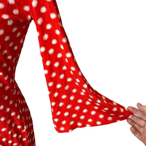 Boden Red Pop Star Spot Scarlett Jersey Dress V-Neck Red/White Women's 2 NWT - Picture 7 of 8