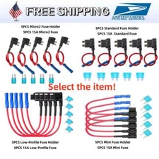 Tap Add-A-Circuit Blade Adapter +15A Fuses Micro2/Standard/Mini Low-Profile Fuse