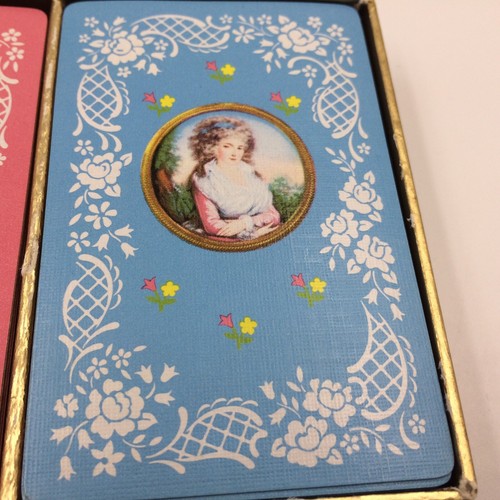 Vintage Guild playing cards double deck in case woman portrait 1940s - Picture 3 of 10