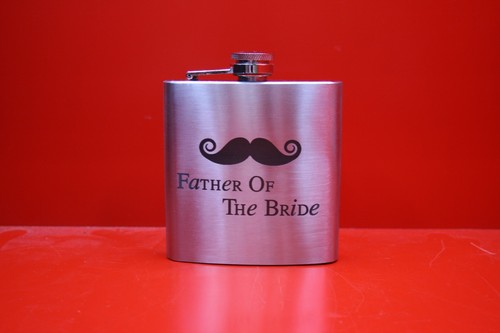 Bigote regalo regalo regalo regalo boda padre de la novia cadera acero inoxidable 6 oz - Imagen 5 de 6