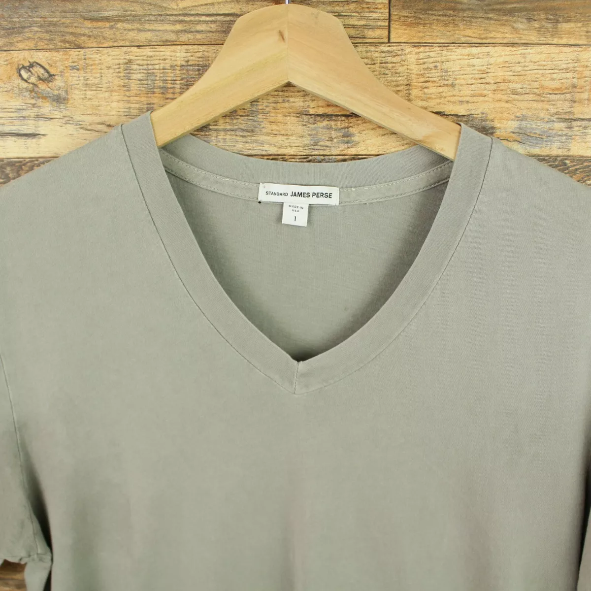 James Perse Men's Tee v-neck T Shirt Sz 1 USA Gray short sleeve