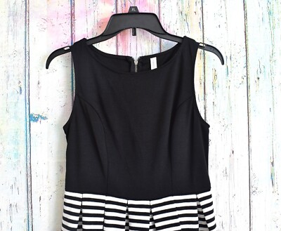 Women's Xhilaration Dress Sleeveless Back Zip MEDIUM White/Black PRE-OWNED  | eBay