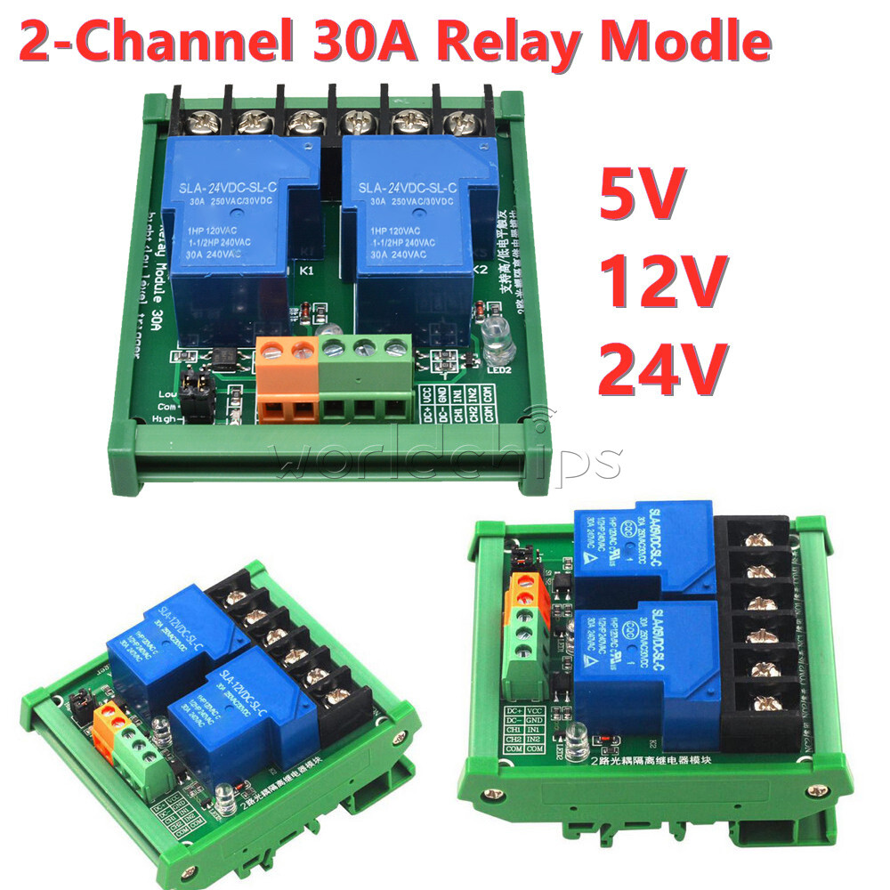 YYG 2 Relais, Hochleistungs Einweg Hoch Niedrig Modul Einweg 30A Optokoppler  Isolation Relais Modul 30A YYG 2 20 Ampere Trigger Optokoppler (5VDC