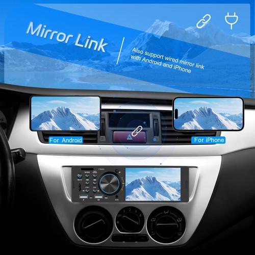 4 Zoll Autoradio FM Bluetooth Carplay MP5 Touchscreen AUX USB Single 1DIN +Kam - Bild 10 von 20