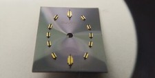Bulova Dial 17.4mm wide x22.7mm height black and gold rectangle