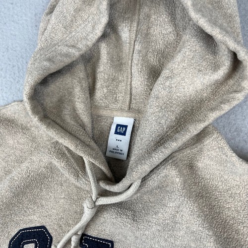 Sudadera con capucha vintage Gap para hombre grande avena Y2K pulóver sudadera bordada polar - Imagen 2 de 14