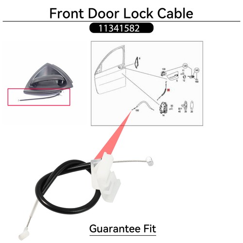 Cable Wire Tie Handle Door Opener External For 1996 -2007 Smart Fortwo 450 - Picture 6 of 8