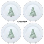 St. Nicholas Square EAT DRINK & BE MERRY 10.75" Round Dinner Plate Set 4 Tree