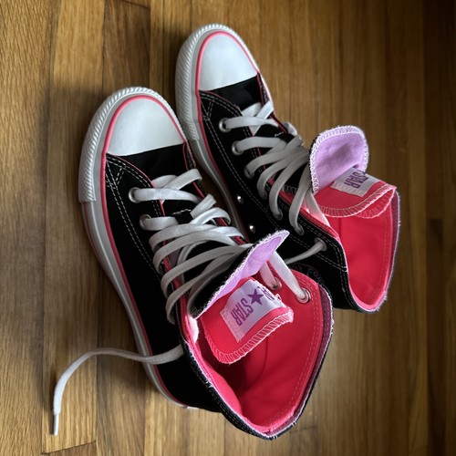 Converse All Star Chuck Pink/Black/white High Top Shoes size 3 Women's 5 - Picture 9 of 13