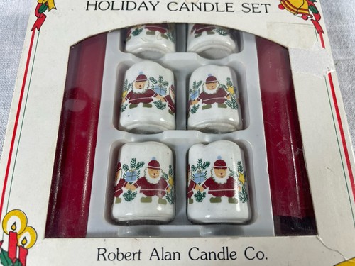 Vintage Robert Alan Candle Co. 12-teiliges Miniatur Weihnachtsmannkerzenset Weihnachten - Bild 2 von 8