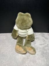 Manhattan Toy Plush Frog Green Toad Sweater Vintage 1998 Sleeping Pet Lovey 15"
