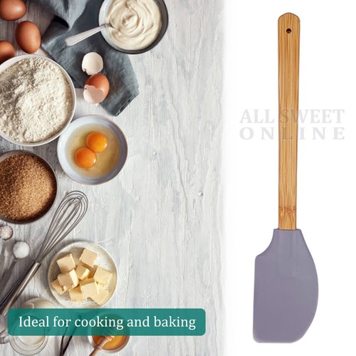 Wooden Large Silicone Spatula Non-stick Cooking Baking Kitchen Heat Resistant - Picture 9 of 11