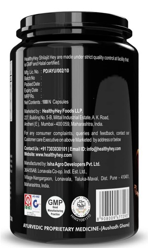 HealthyHey Shilajit Plus Stronger,Energetic & Powerful - 500mg - 100 Vegetable - Picture 4 of 4