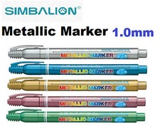 Metallic Marker Permanent Pen 1.0mm Simbalion CHOOSE YOUR COLOR Shiny Color Gold