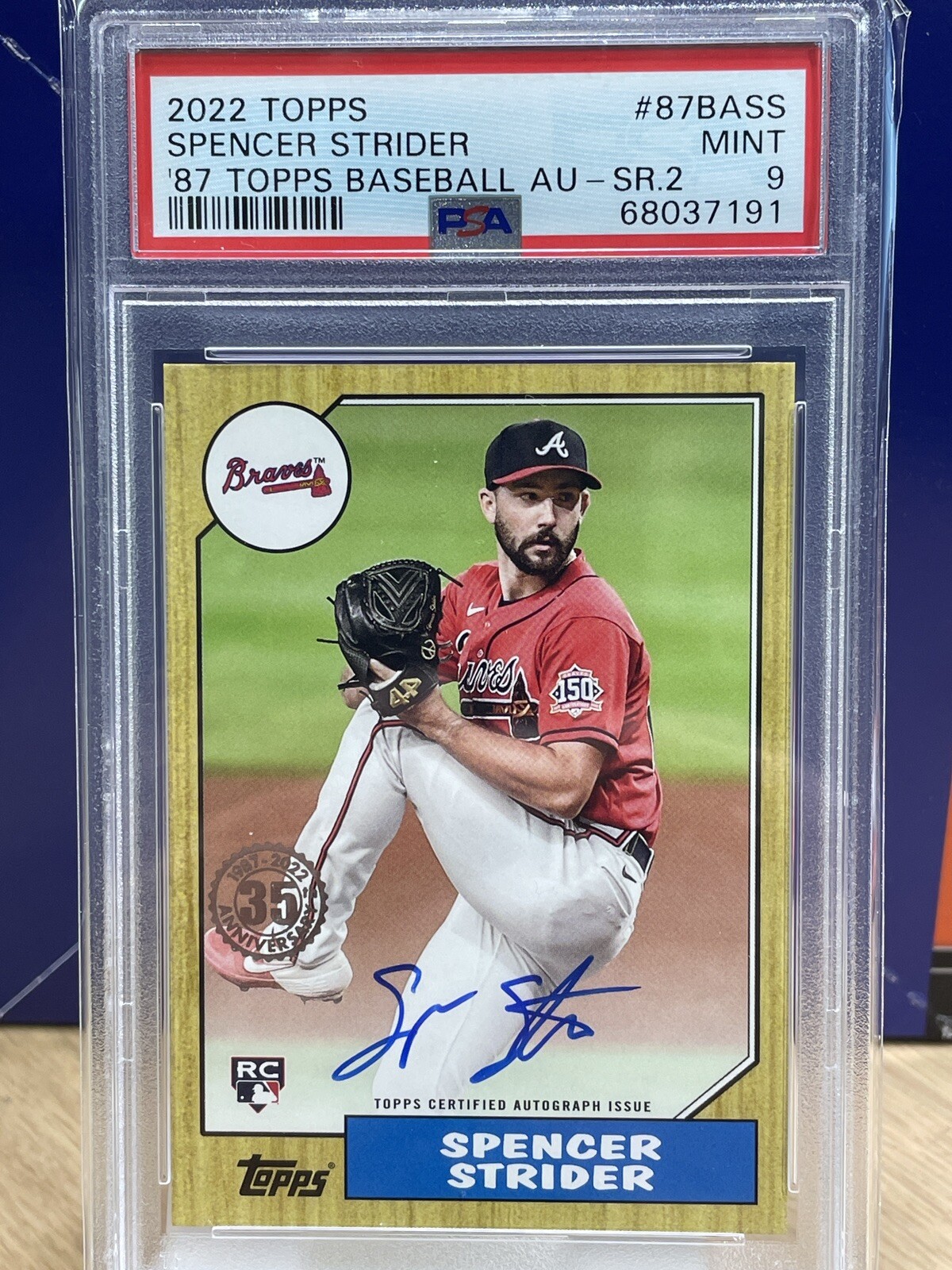 Spencer Strider Autographed Signed 2022 Topps Series 2 87