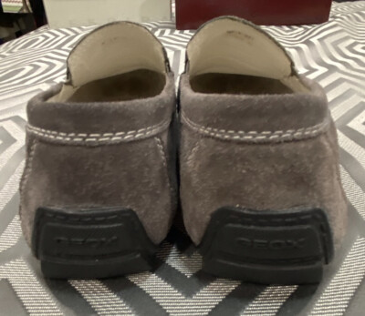 Geox Respira Mens Driver Moccasin Gray Suede Shoes Size 12 