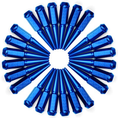 12x1.25mm Extra Long Spike Lug Nut Blue 24 Pcs for 1990-2012 Nissan Pathfinder