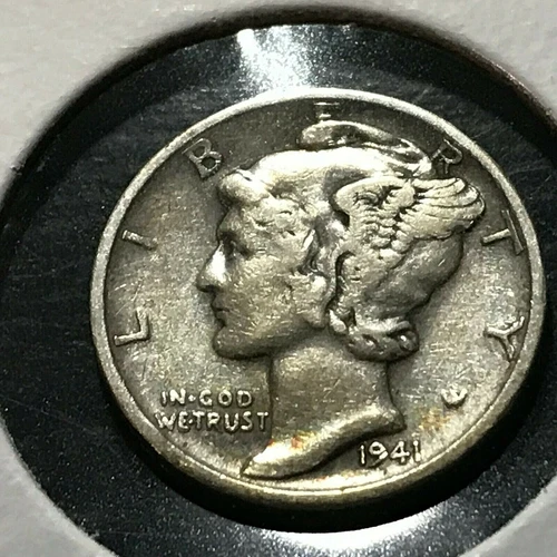 1941-D SILVER MERCURY DIME HIGH GRADE COIN
