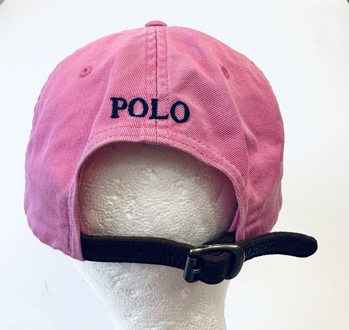 Polo Ralph Lauren Vintage Pink Pony Logo Leather Strap back Polo Ralph Lauren Vintage Pink Pony Logo Leather Strap back