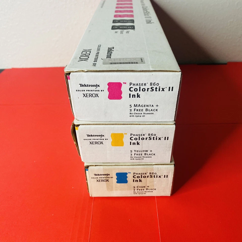 XEROX PHASER 860 COLORSTIX II INK BLACK CYAN MAGENTA YELLOW New Expired Multi - Image 3 of 4