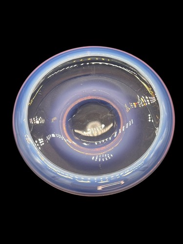 Vtg Fostoria Seascape Coral Sand/Pink 8" Flower Float Bowl Hand Blown Glass - Picture 6 of 10