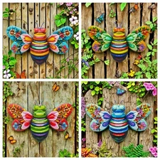 Wall Hanging Art Bee 3D Sculpture Bees Wall Art Outdoor  Living Room Garden
