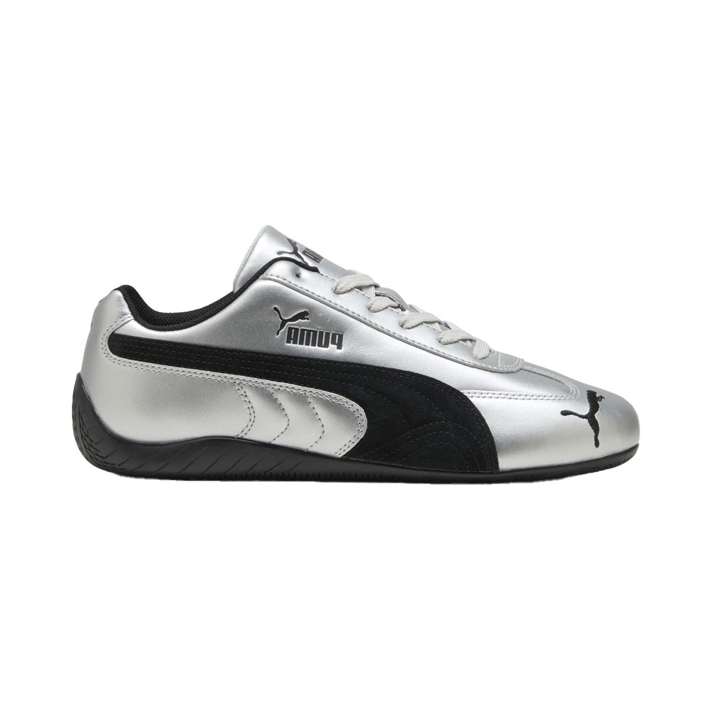 PUMA Speedcat Metallic Lace Up Mens Silver Sneakers Casual Shoes