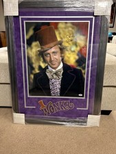 Rare Large Framed 25”x 34” Wonka Gene Wilder, "Autographed" (PSA/DNA)  Photo