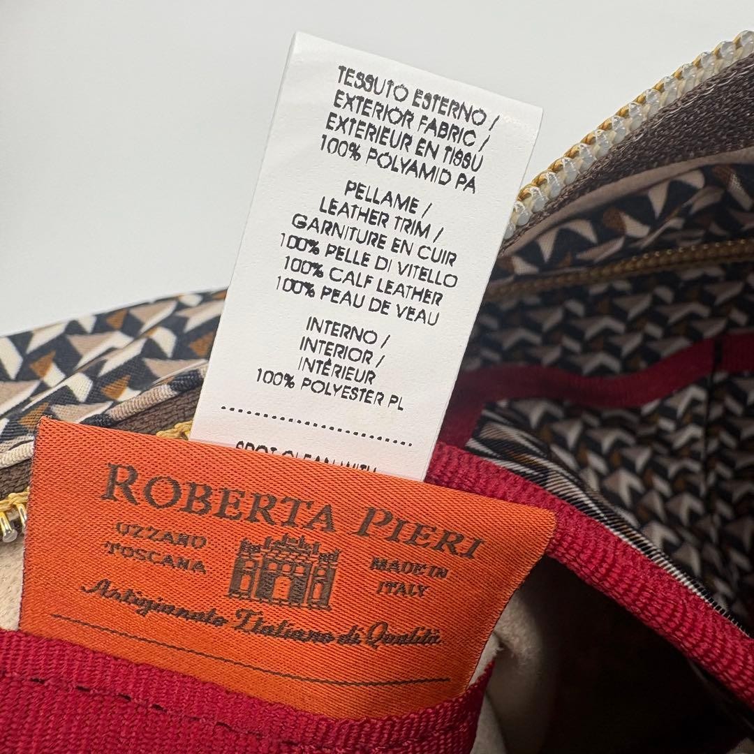 Roberta Pieri Brown Geometric Pattern Shoulder Ba… - image 11