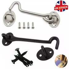 Cabin Hook and Eye Latch Lock Shed Gate Door Catch Silent Holder Stainless Steel