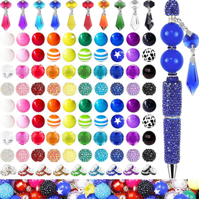 315Pcs 20Mm Beads for Pens Making with Rondelle Spacer Beads Mixed Acrylic Focal