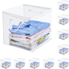 10-Pack Clear Zippered Storage Bags W/ Handles Two-Way Zipper Foldable Closet