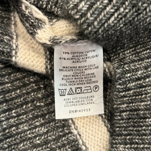LOFT Women’s Turtleneck Sweater Gray Cream Striped Long Sleeve Pullover Size M - Picture 5 of 5