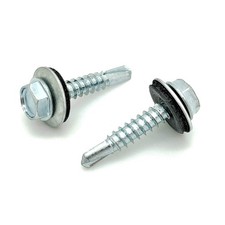  10 x 1" Zinc Hex Head Roofing Screws w/ Bonded EPDM Washer, 100 Qty BCP1090 