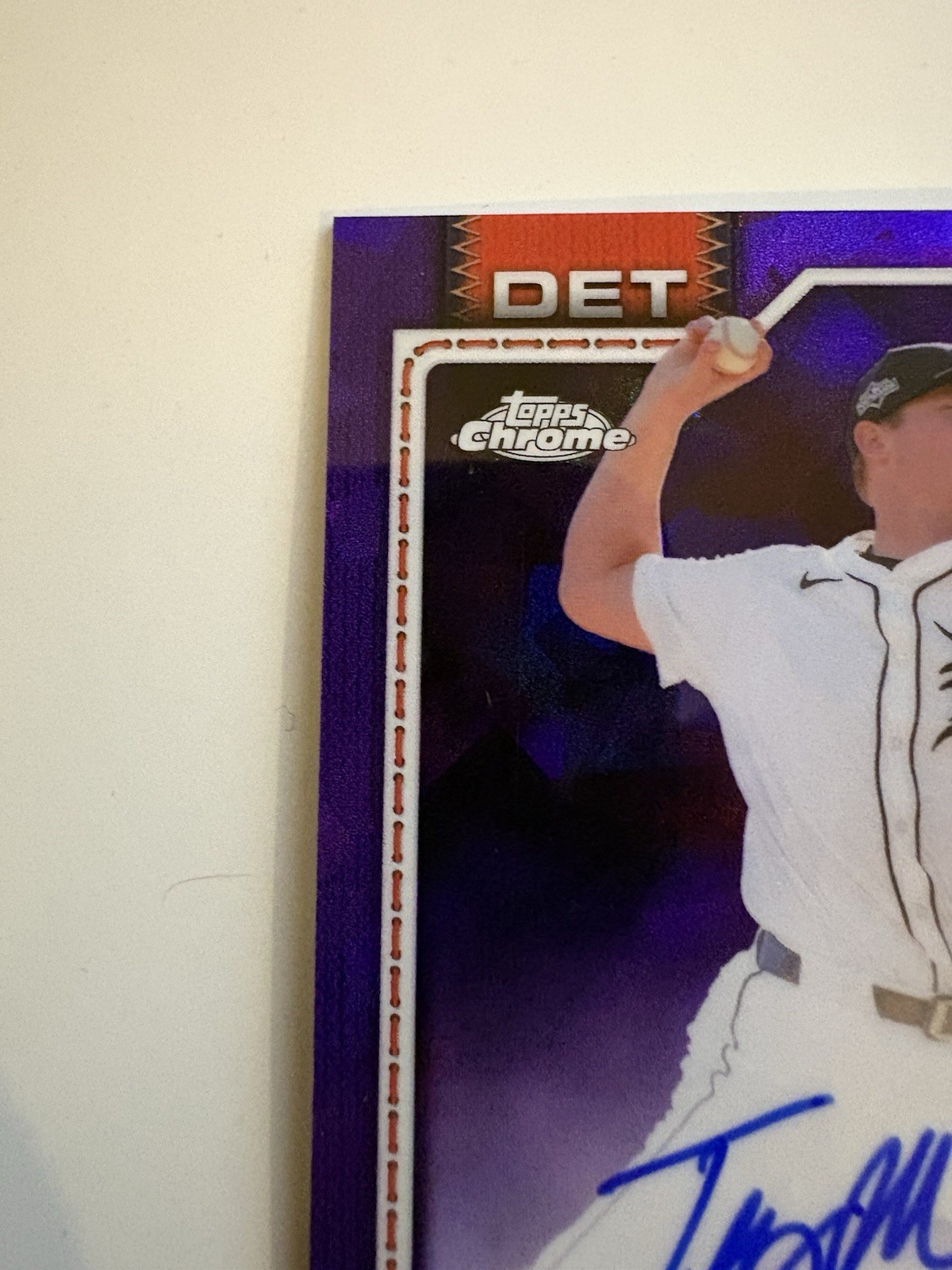 2026 Topps Chrome Sapphire Troy Melton Purple Auto #/75 RC Tigers  view 2