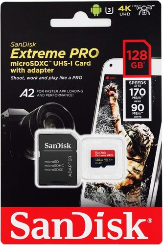 MicroSDXC 128GB Sandisk Sandisk EXTREME PRO UHS-1 U3 V30 4K Ultra HD A2 Compatib - Photo 2 sur 7