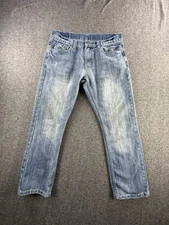 Flypaper Cross Embroidered Denim Jeans Mens Size 34x28.5 Straight Leg