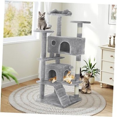 Multi-Level 54 Inches Cat Tree Tower, Indoor Climbing Tree Cat House with 
