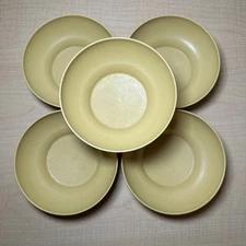 Set Of 5 Vintage Tupperware Bowls Cereal Soup Bowls 890-13 Harvest Gold 1970s