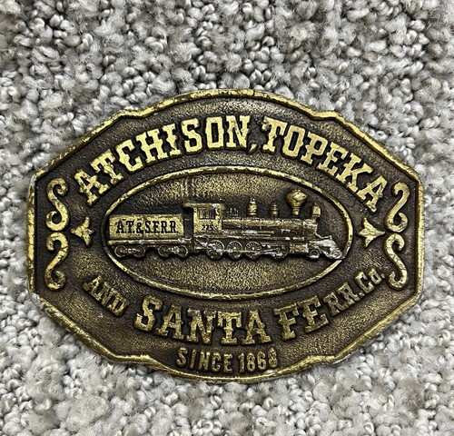 Vintage Santa Fe Belt Buckle Atchison Topeka KS Railroad Memorabilia ATSF