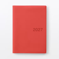 MUJI Monthly/Weekly Planner Starts Monday Starts December 2026 B6 Red