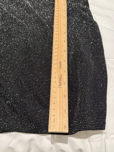White House Black Market Metallic Slimming Tiered Dress Size 10 With 3/4 Sleeve - Picture 8 of 8