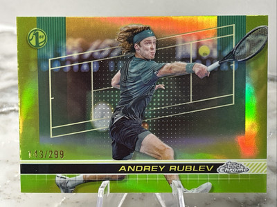 2024 Topps Chrome Tennis #34 Andrey Rublev Lime Green Refractor /299 1st